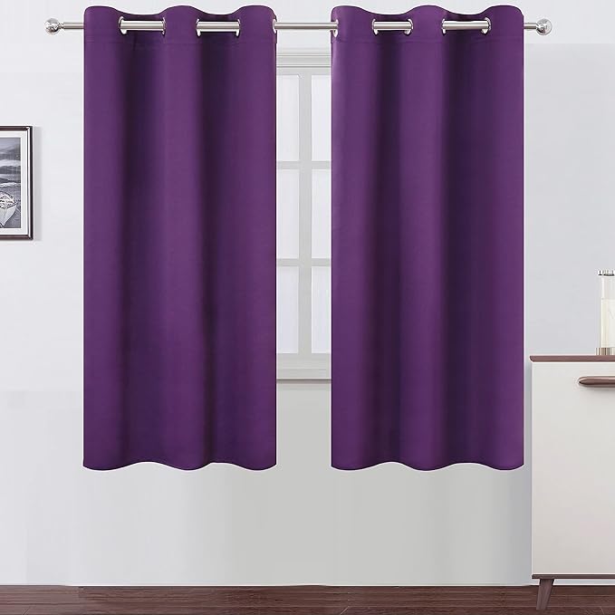 LEMOMO Purple Thermal Blackout Curtains/38 x 63 Inch/Set of 2 Panels Room by Lemomo