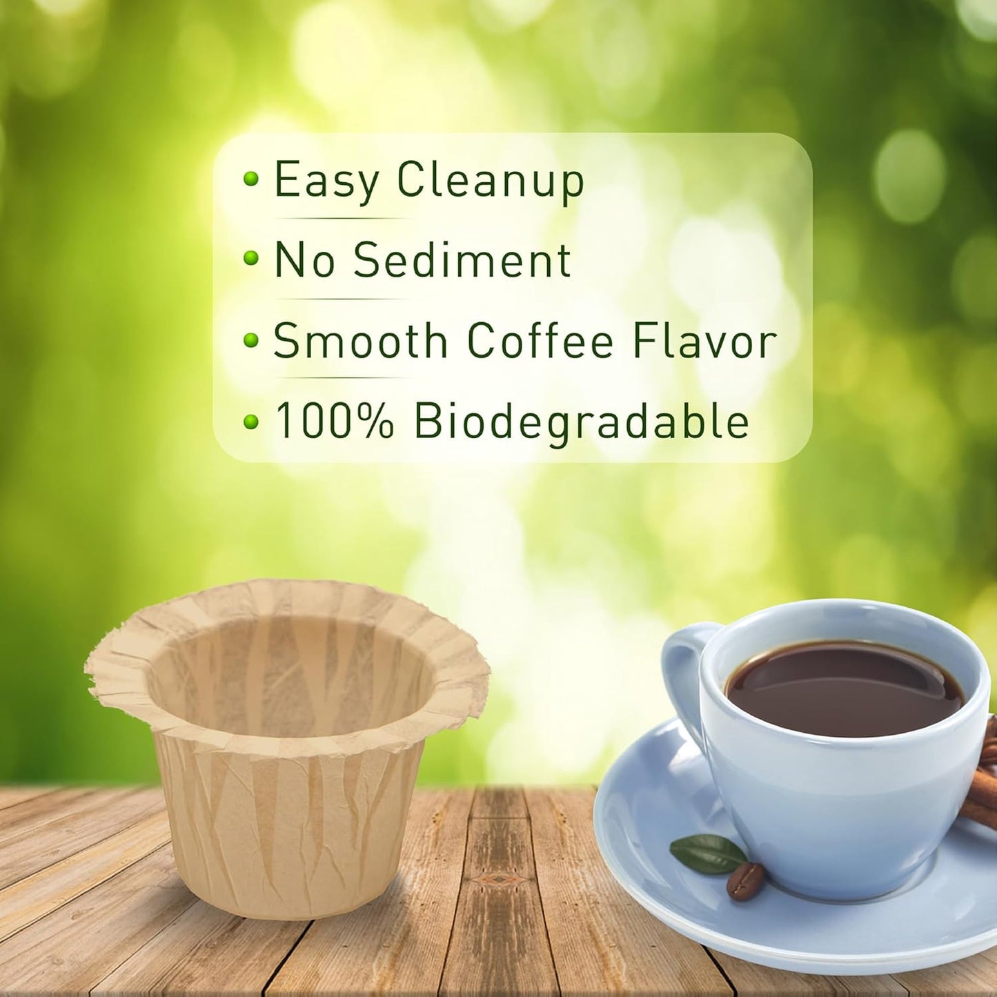 100 Count Natural Paper Filters Compatible with Keurig Single Serve 1.0 and 2.0, Fits All Brands Reusable K Cup Coffee Pods