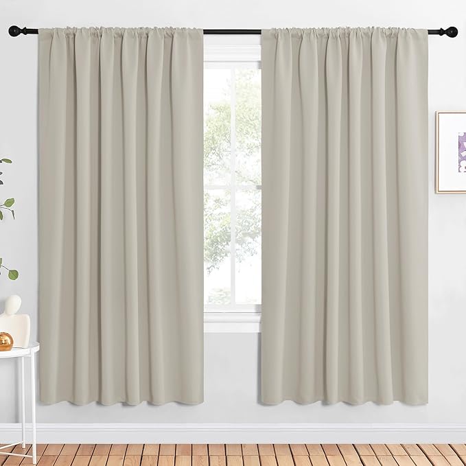 NICETOWN 2 Panels Blackout Curtains, Rod Pocket Window Curtains Room Darkning by NICETOWN