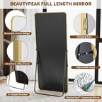 BEAUTYPEAK Gold Full Length Mirror, Suitable - Image 4