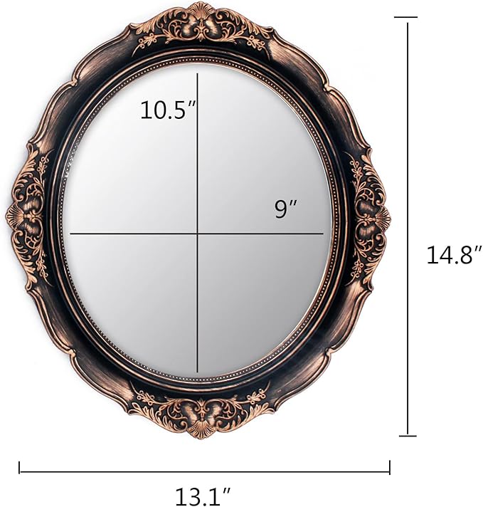 Eaoundm 13.1 x 14.8 inchs Decorative Wall Mirror, Vintage Hanging Mirrors - Image 4