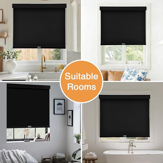AOSKY No Drill Cordless Blackout Roller Shades - Image 8