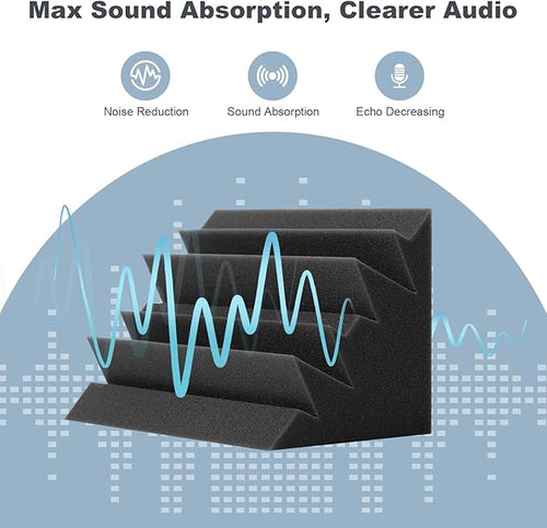 12 Pack Bass Traps Corner Acoustic Foam Corner 7''x7''x12'' Sound Proof Foam - Image 2