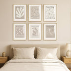 Framed Neutral Abstract Wall Art, 6 Piece Modern Matisse Prints Artwork - Image 4