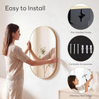 DUMOS 20" x 30" Oval Bathroom Mirror, Tempered Glass, Morden Vanity Mirror - Image 5