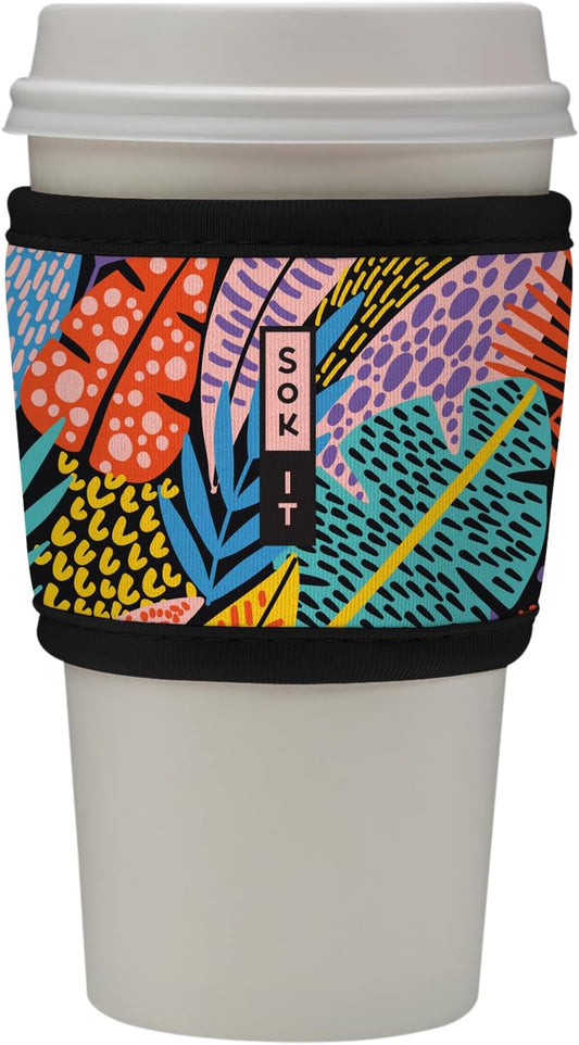Sok It HotSok Coffee & Tea Reusable Insulated Neoprene Cup Sleeve (Feathered Foliage)