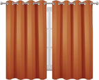 LEMOMO Orange Blackout Curtains 52 x 54 Inch Length/Set of 2 Curtain - Image 2