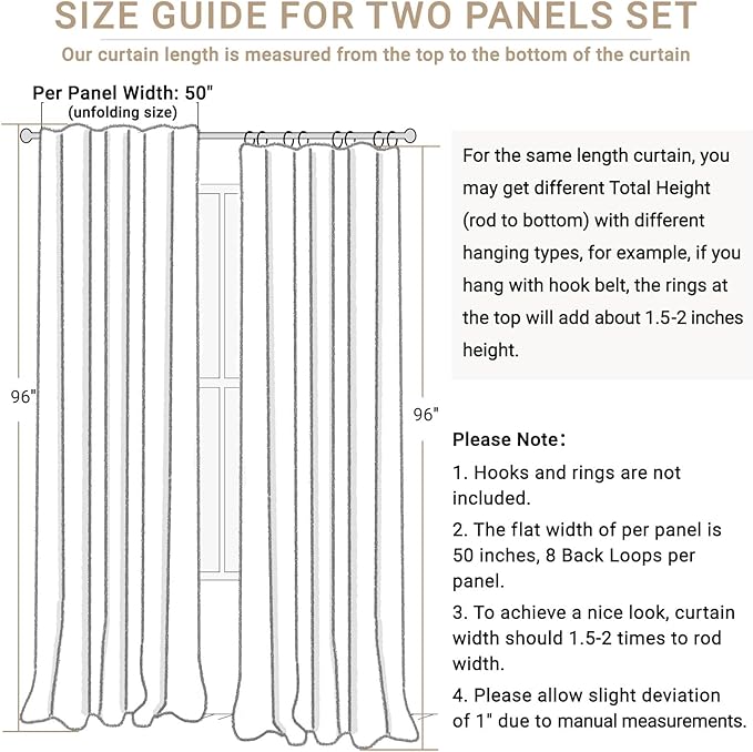 100% Blackout Shield White Linen Blackout Curtains - Image 7