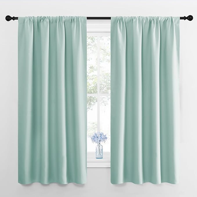 NICETOWN RV Blackout Curtains for Camper Windows, Aqua Blue, Short Blackout by NICETOWN