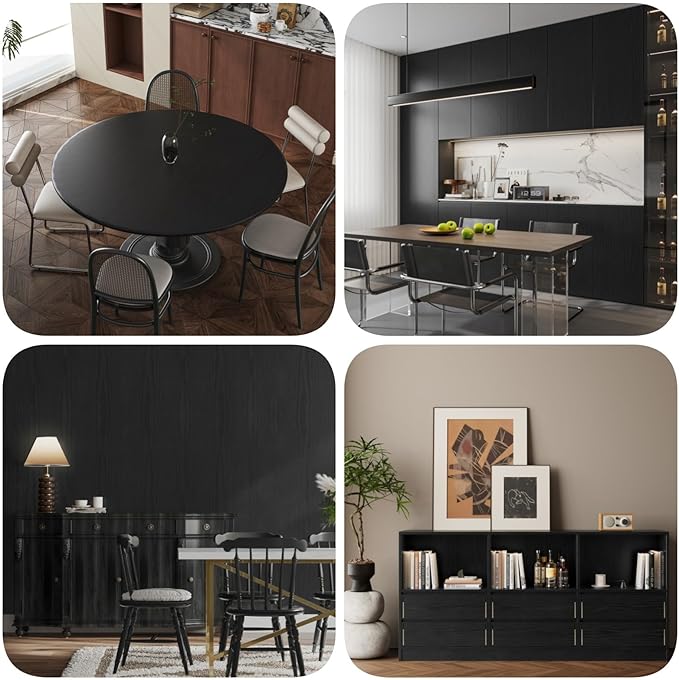 Abyssaly Black Wood Peel and Stick Wallpaper Decorative Self-Adhesive Contact - Image 8