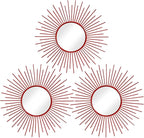 3 Pack Metal Mirrors for Wall Sunburst Wall Mirrors Home Décor Decorative by Uaussi