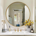 Gold Round Mirror 16 inch, Round Bathroom Mirror, Wall Mirrors by Mfring
