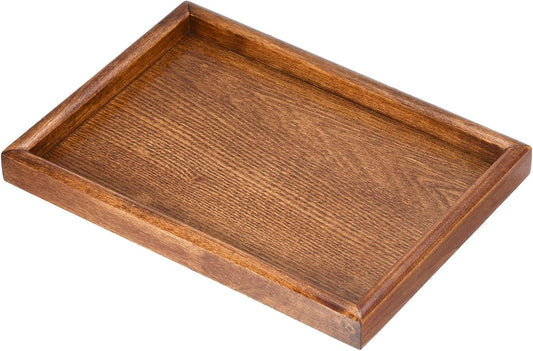 PATIKIL Wood Serving Tray 10x7 Inch Outer Base, Rectangular Decorative Platter for Home Decor Kitchen Table Candle Holder, Brown