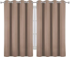 LEMOMO Cappuccino Blackout Curtains/52 x 45 Inch Length Set of 2 Panels Grommet - Image 2