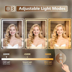 40x30 Inch LED Lighted Bathroom Mirror - Image 6