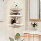 White Floating Corner Shelves, Living Room - Image 4