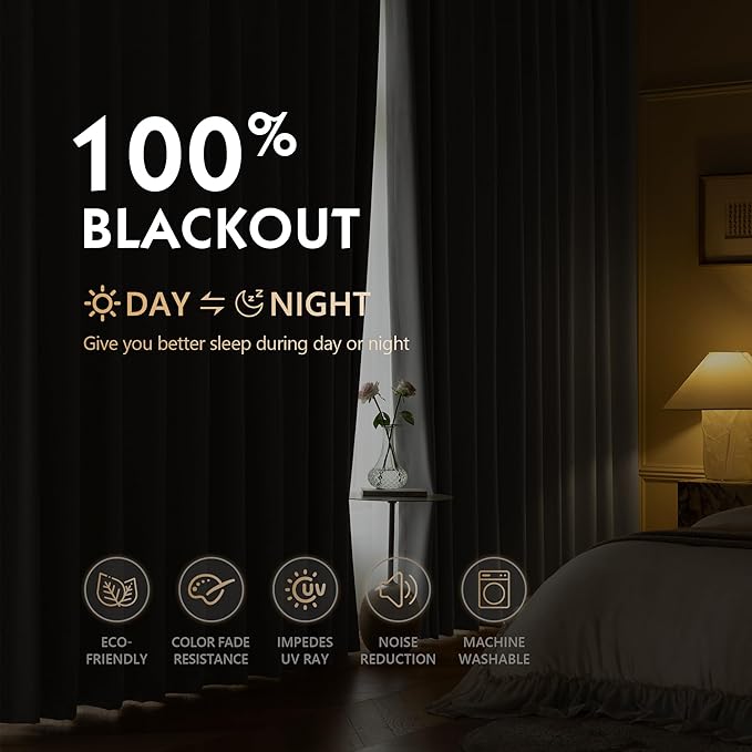 FMFUNCTEX 100% Blackout Curtains - Image 2