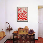 Retro Red Abstract Eye Canvas Wall Art Vintage Hippie Trippy Poster Affirmation - Image 5