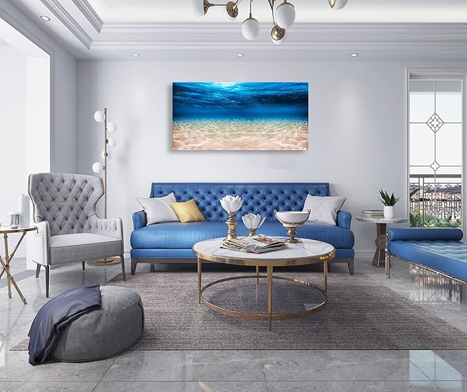 Cao Gen Decor Art-S00762 Print Artwork Blue Ocean Sea Wall Art Canvas Prints - Image 4