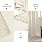 NICETOWN Ivory White Winter Velvet Curtains - Image 7