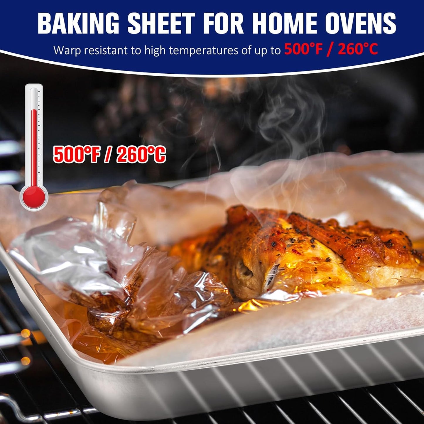 Mimorou 12 Pcs Baking Sheet Stainless Steel Cookie Sheet Small Metal Pans Professional Rectangle Oven Trays Kitchen Baking Cooking Oven and Toaster, Dishwasher Safe (13.5 x 8.4 Inches)