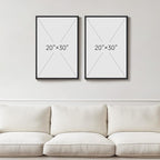 Framed Neutral Abstract Minimalist Wall Art, 2 Piece Large Modern Canvas Prints - Image 3