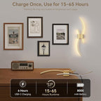 Battery Operated Wall Sconce Set of Two, Dimmable Modern LED Rechargeable Wall - Image 5