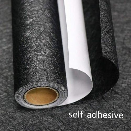 15.7" X 118" Black Silk Wallpaper Embossed Self Adhesive Peel and Stick - Image 2