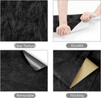 YENHOME 30"X200" Black Velvet Wallpaper Peel and Stick Black Vintage Velvet - Image 6