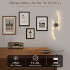 Battery Operated Wall Sconce Set of 2, Dimmable Modern LED Rechargeable Wall - Image 5