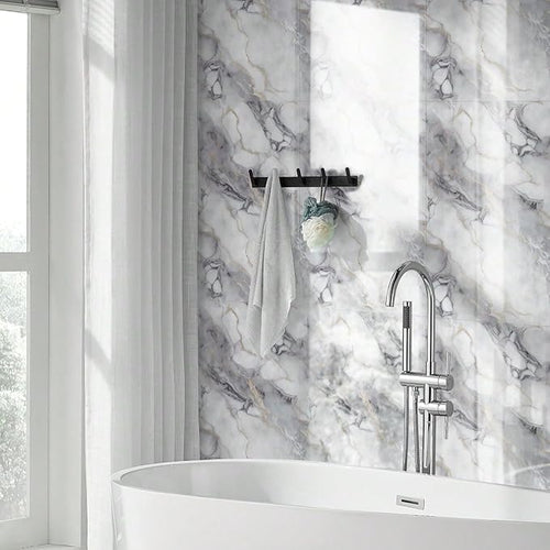 10pcs Thick Marble Peel and Stick Waterproof Wall Panels, Heat-Resistant - Image 2
