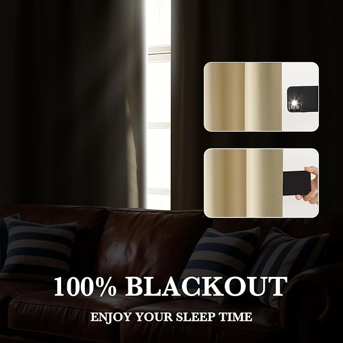 RYB HOME 100% Blackout Short Curtains - Image 4
