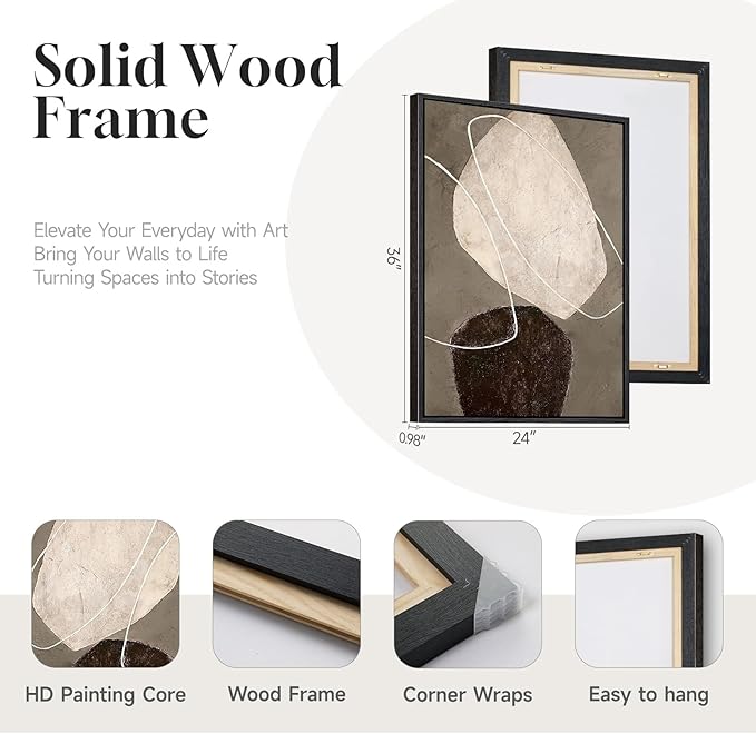 Framed Modern Abstract Wall Art - Image 4