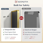 Keonjinn Gold Bathroom Mirror for Over Sink, Large Rounded Rectangle Gold - Image 9