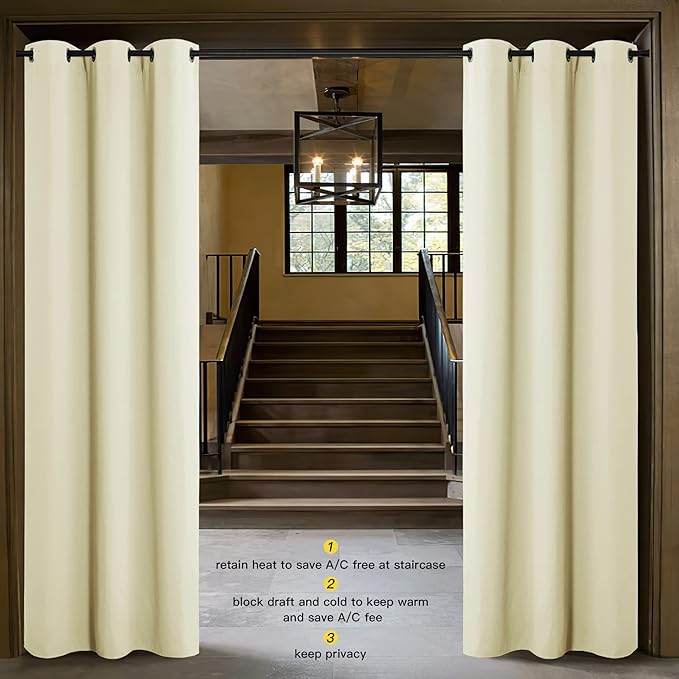 NICETOWN Door Divider Curtain for Doorway, Bedroom Closet Door Cover, Privacy - Image 2