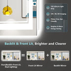 72x32 LED Bathroom Mirror with Lights, Backlit and Front Lit Anti-Fog Lighted - Image 3