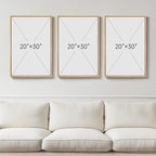 Large Framed Sage Green Abstract Wall Art, 3 Piece Modern Canvas Prints - Image 3