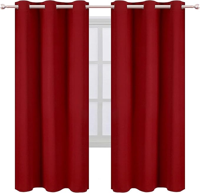 LEMOMO Red Thermal Blackout Curtains/42 x 72 Inch/Set of 2 Panels Room - Image 2