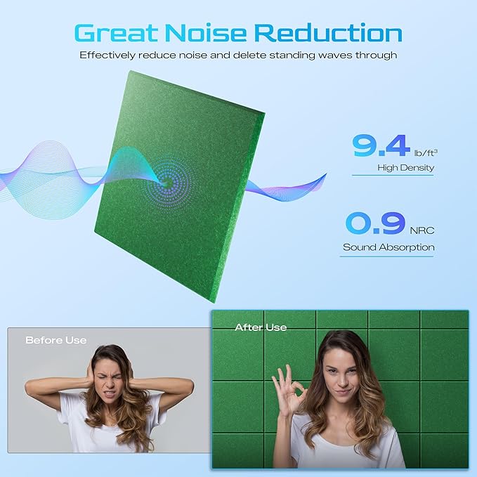12 Pack Self-Adhesive Acoustic Panels, Soundproof Wall Panels - Image 3
