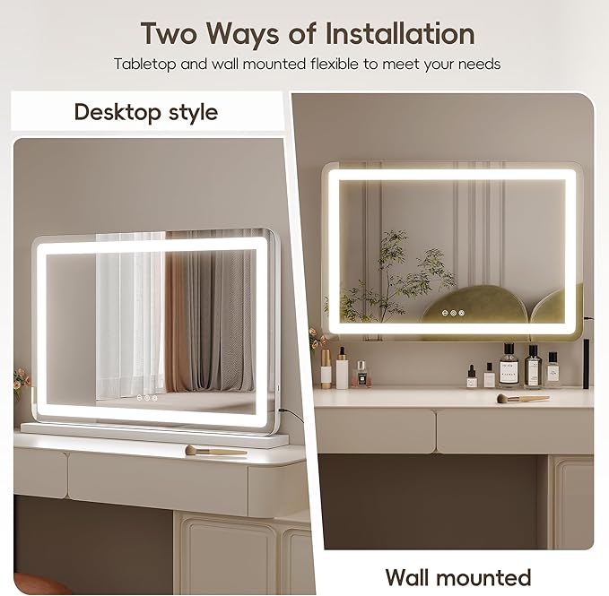 ZL ZELing Vanity Mirror with Lights, LED Makeup Mirror, Dimmable 3-Color - Image 6