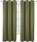 LEMOMO Olive Green Thermal Blackout Curtains/42 x 84 Inch/Set of 2 Panels Room - Image 2