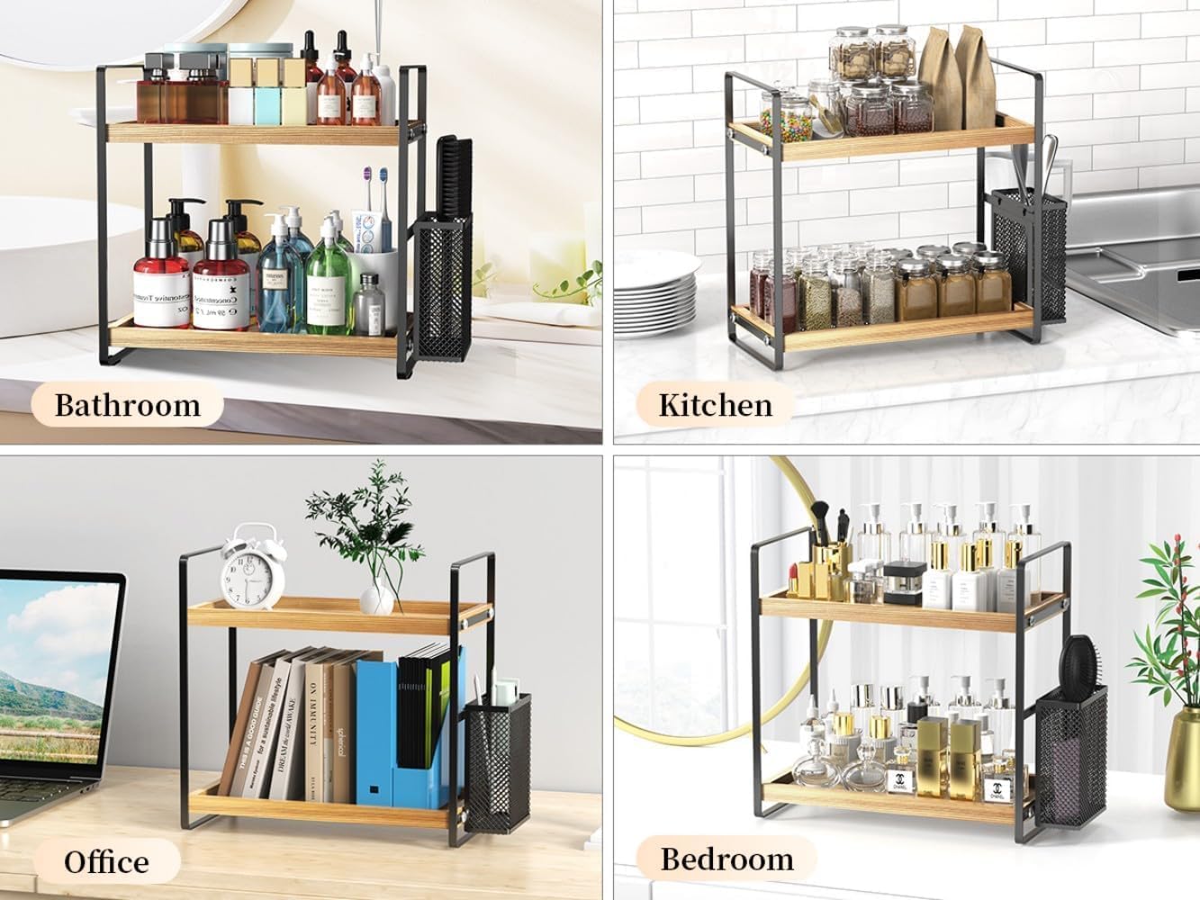 LEMIKKLE Coffee Bar Accessories and Coffee Mug Cup Holder, kitchen organizers and storage,Spice Rack Organizer for Countertop,Kitchen(basket)