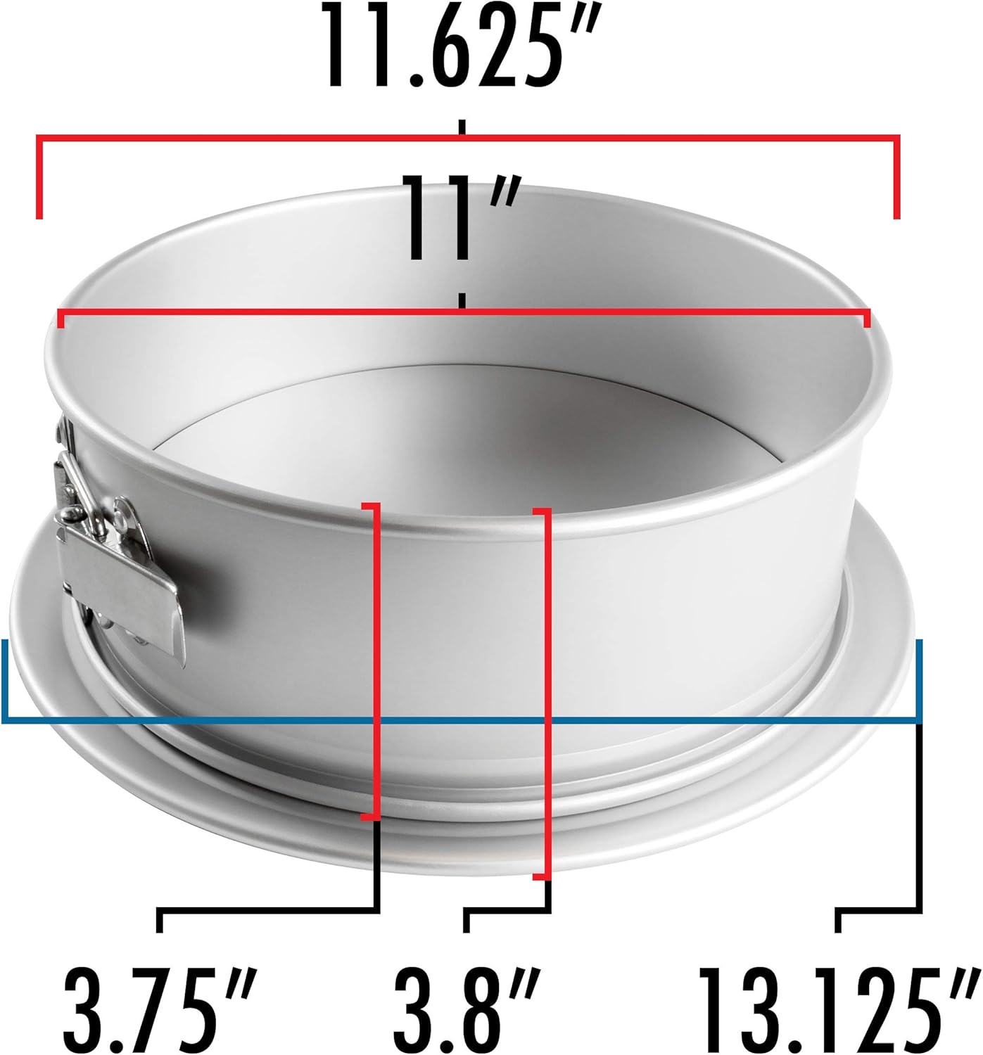 Fat Daddio's PSF-113 Anodized Aluminum Springform Pan, 11 x 3 Inch
