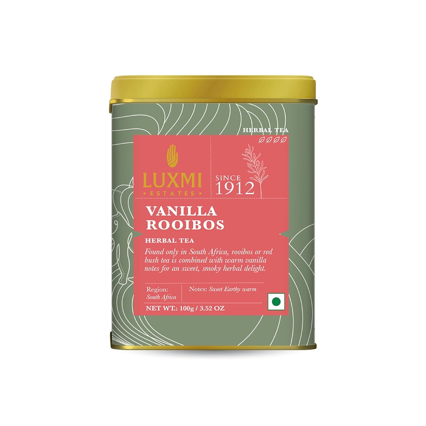 Luxmi Estates - Rooibos Vanilla - Organic Rooibos Tea with Natural Vanilla Extract - Loose Leaf - 100g (50 Cups)| Limited Fall Tea, Calming and Relaxing
