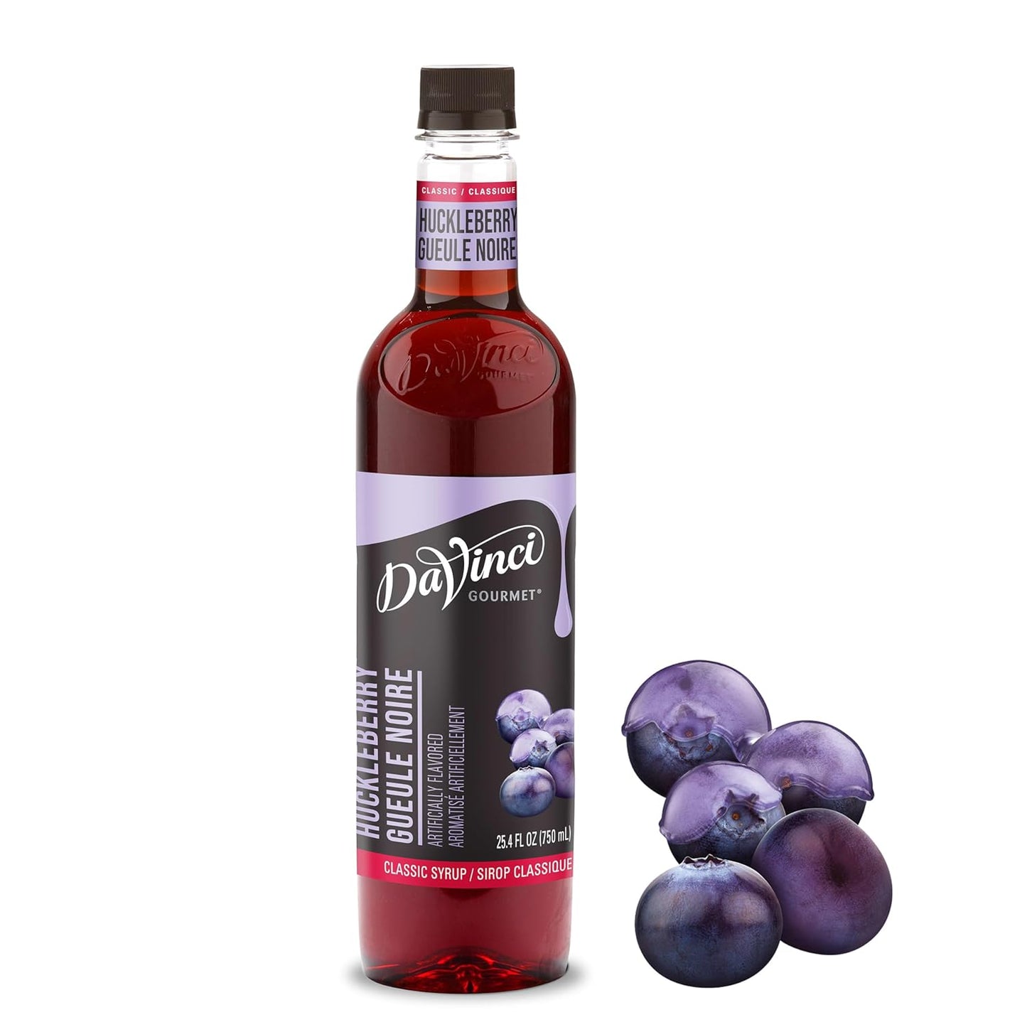 DaVinci Gourmet Classic Huckleberry Syrup, 25.4 Fluid Ounces (Pack of 1)