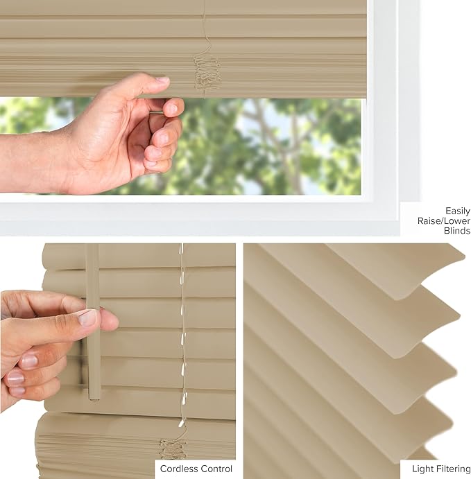 CHICOLOGY Cordless 1-inch Vinyl Mini Blinds, Cappuccino, Warp Resistant - Image 2