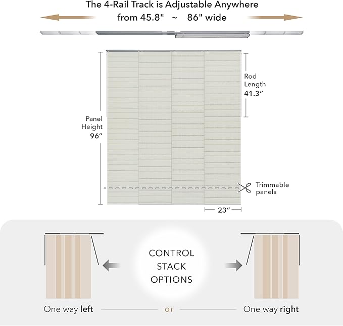 GoDear Design Adjustable Verticsl Sliding Panel Track Blinds - Image 5