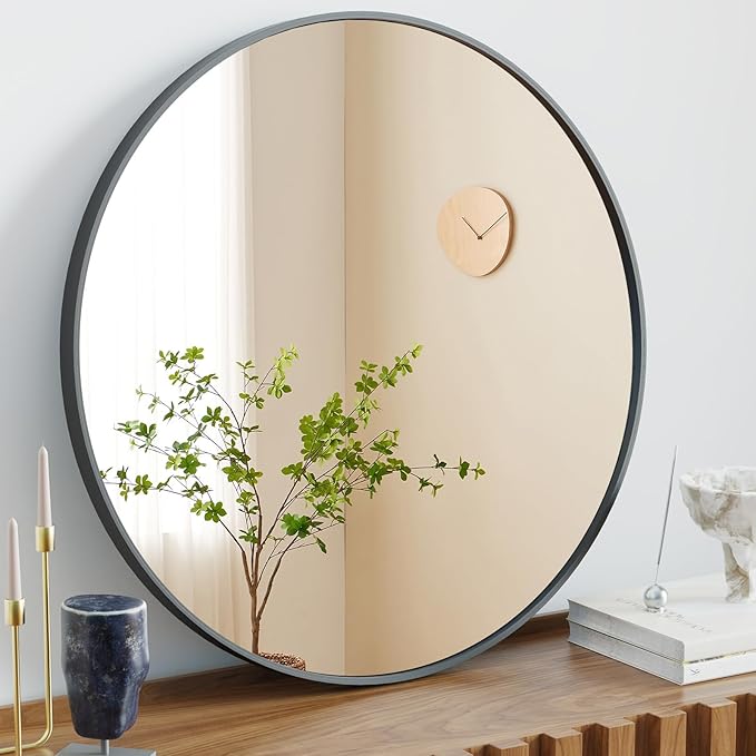 NEWBULIG Round Wall Mirror, 36 Inch Bathroom Mirrors by NEWBULIG