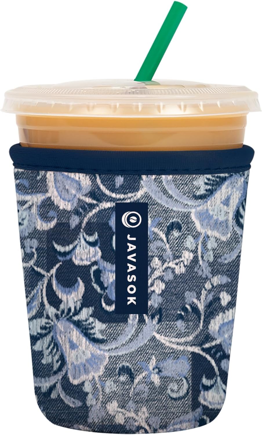 Sok It JavaSok Iced Coffee & Cold Soda Insulated Neoprene Cup Sleeve (Paisley Patchwork, Small: 16-20oz)