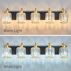 Black Gold Crystal Vanity Light Over Mirror 5 Lights Bathroom Wall Lighting - Image 7